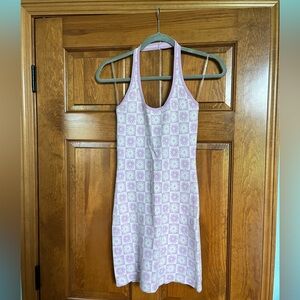 Floral checkered mini dress